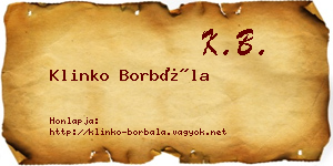 Klinko Borbála névjegykártya