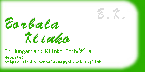 borbala klinko business card